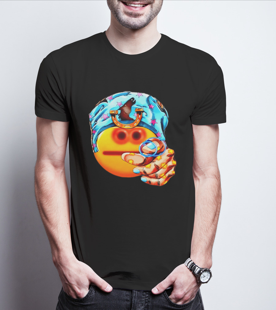Johnny Joestar Emoji Icon With Star And Horse T-Shirt