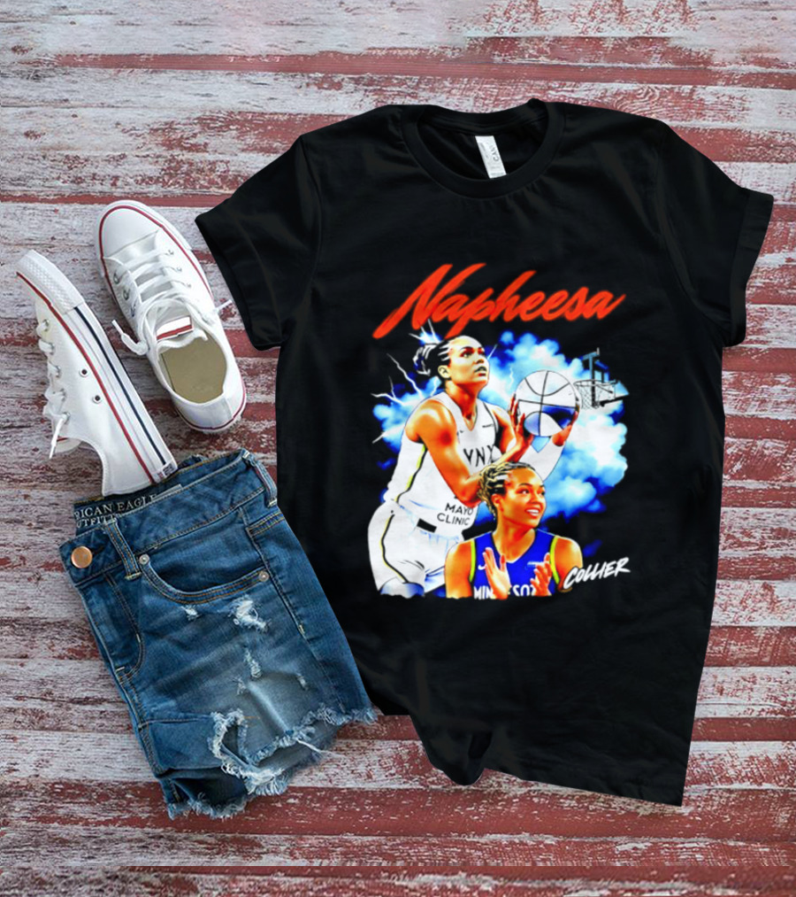 Napheesa Collier Minnesota Lynx Basketball Player In Action T-Shirt