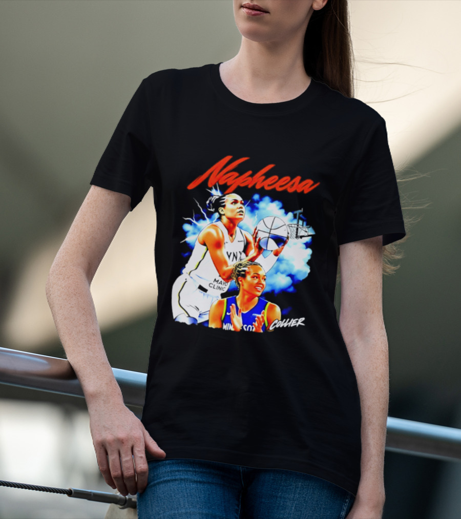Napheesa Collier Minnesota Lynx Basketball Player In Action T-Shirt