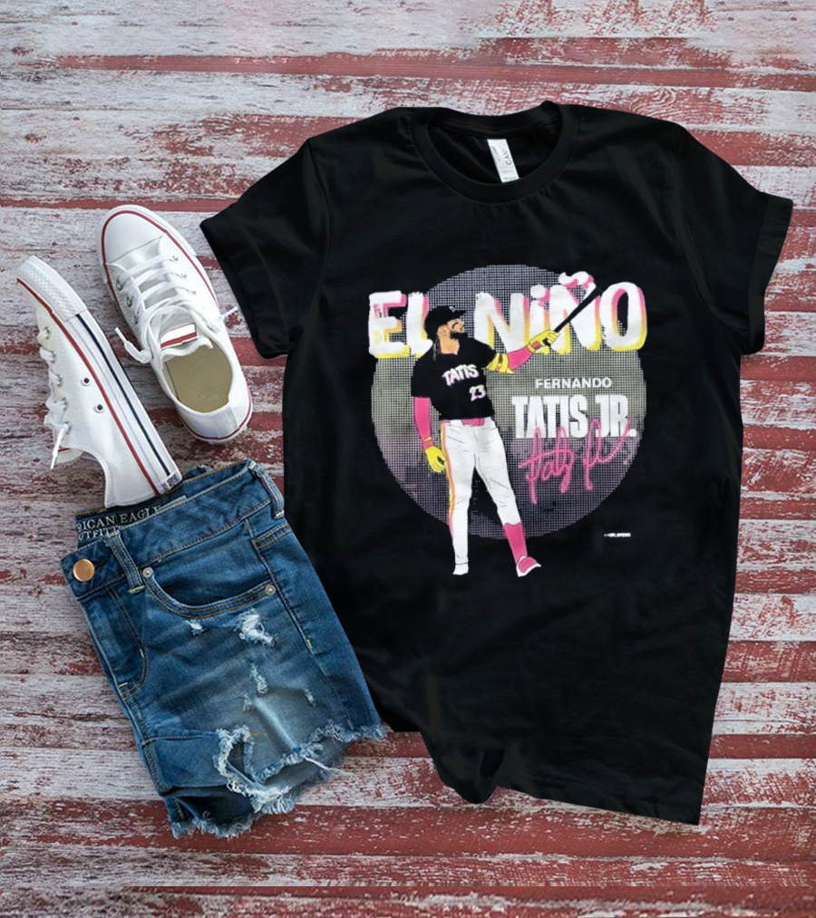 Padres Fernando Tatis Jr El Niño 23 Pink Bat Baseball T-Shirt