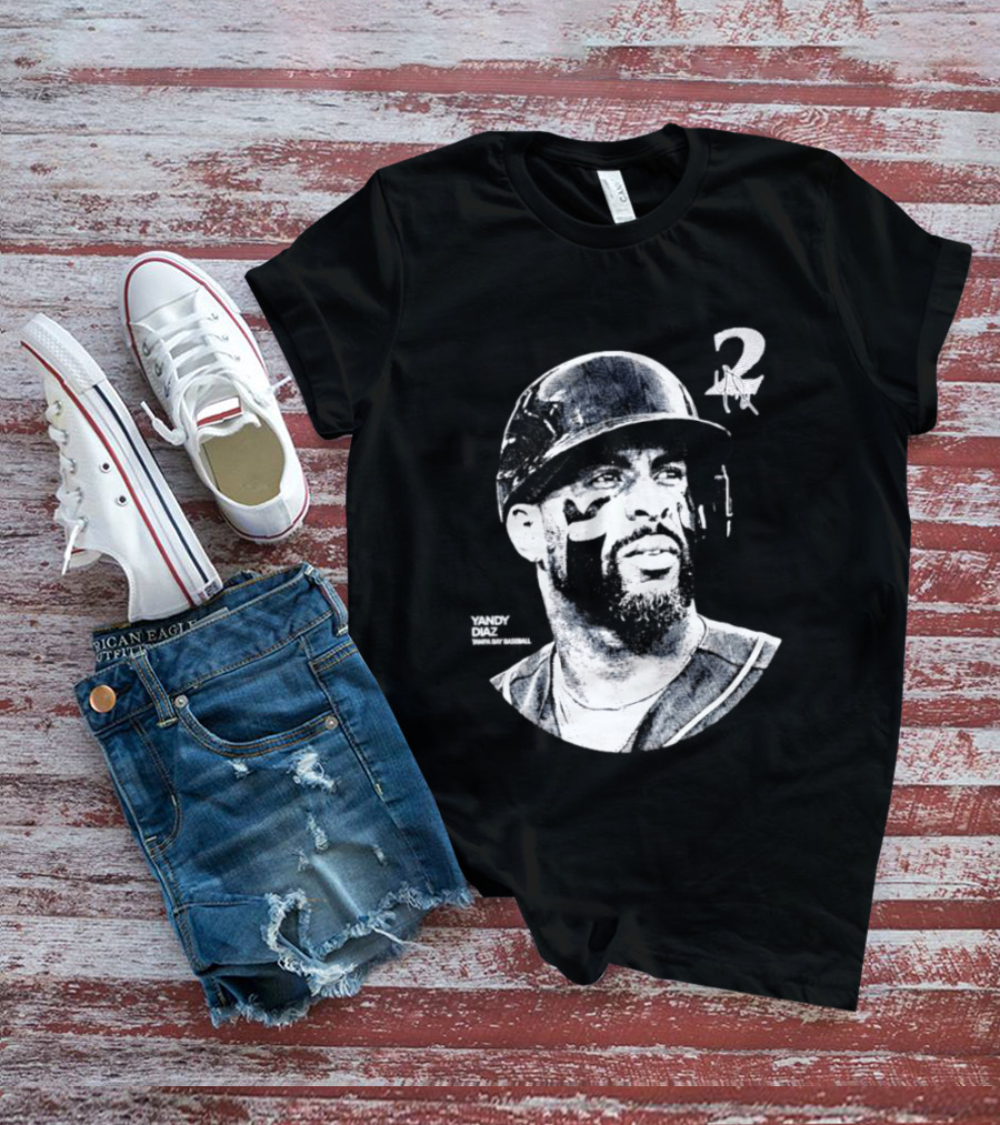 Yandy Diaz Tampa Bay Rays MLB 2026 Lineage Series Player Portrait Baseball Edition T-Shirt