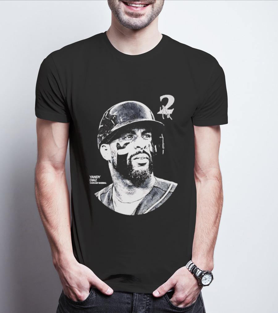 Yandy Diaz Tampa Bay Rays MLB 2026 Lineage Series Player Portrait Baseball Edition T-Shirt