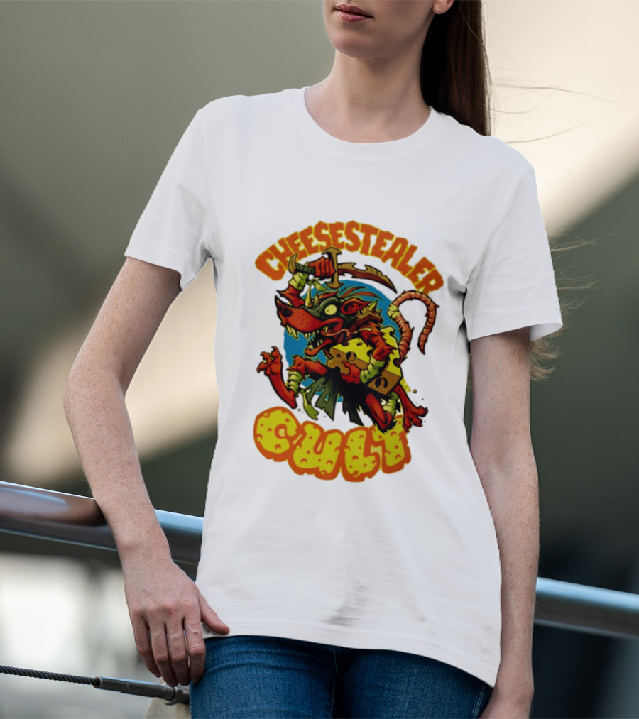 Cheesestealer Cult Rat With Cheese Halloween Fantasy T-Shirt