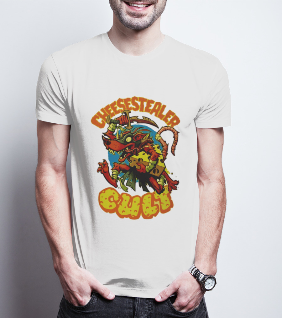 Cheesestealer Cult Rat With Cheese Halloween Fantasy T-Shirt