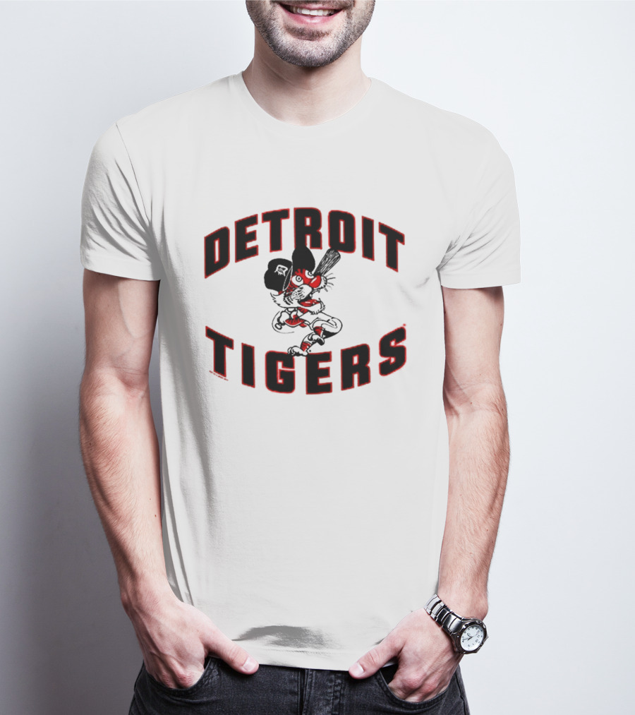Detroit Tigers Cartoon Paws Vintage Baseball Fan Merchandise T-Shirt
