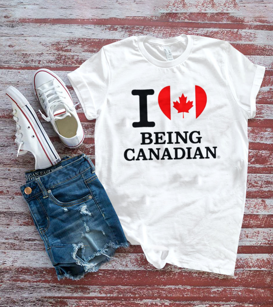 I Heart Maple Leaf Being Canadian T-Shirt