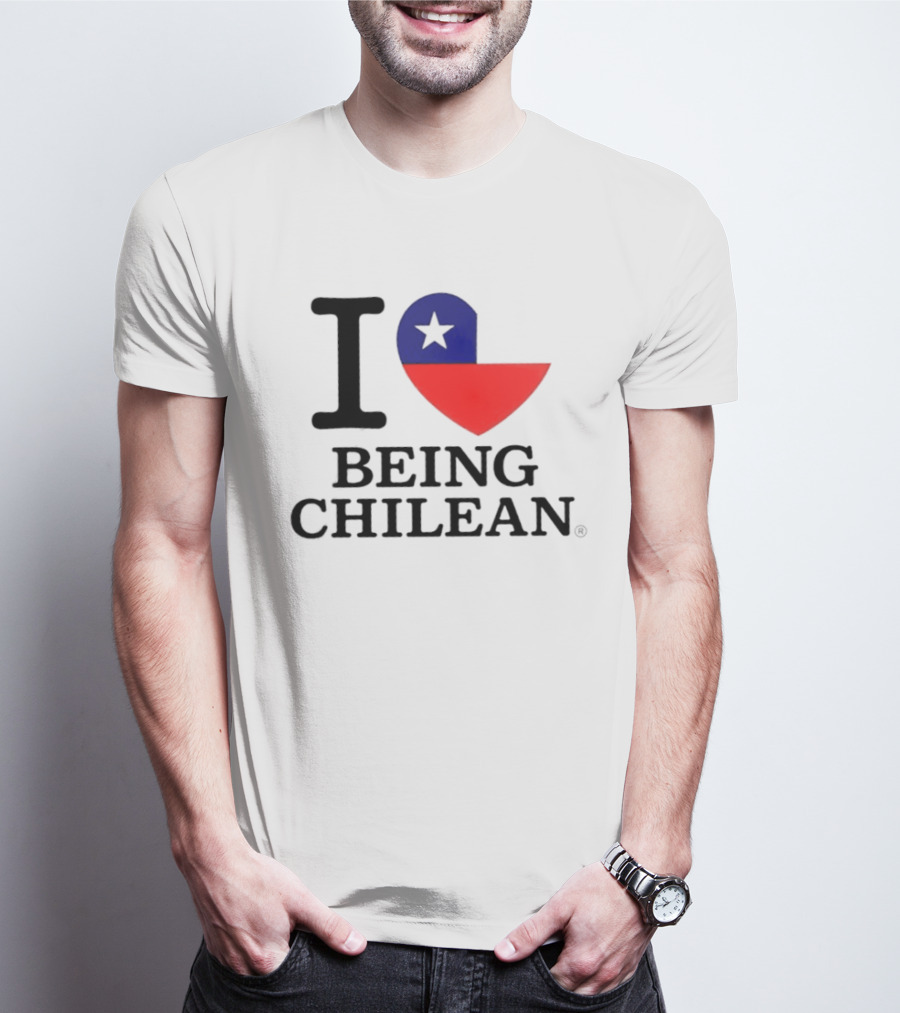 I Love Being Chilean Heart Flag T-Shirt