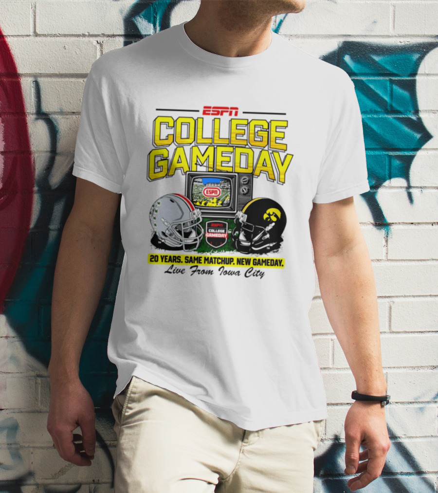 ESPN College GameDay 2026 Iowa Hawkeyes Vs Ohio State Buckeyes 20 Years Same Matchup Iowa City T-Shirt