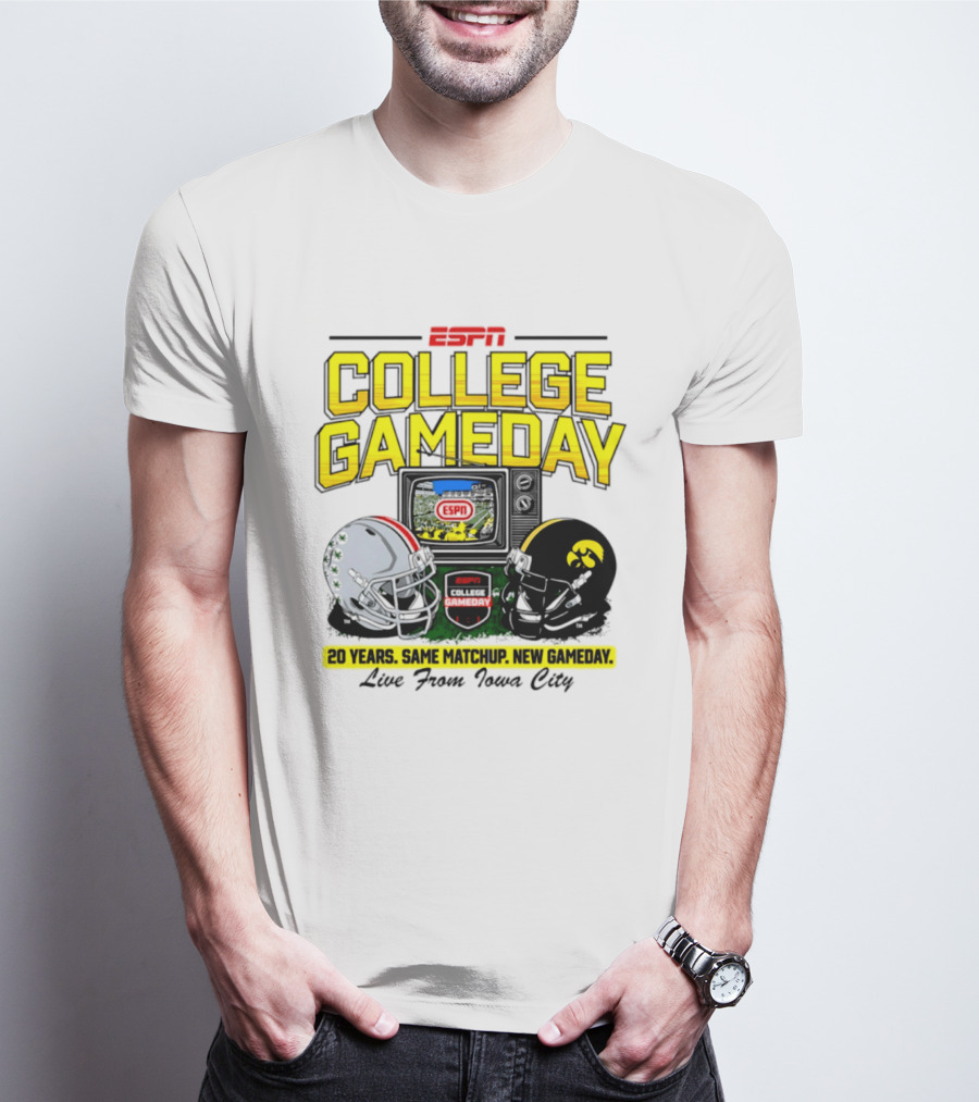 ESPN College GameDay 2026 Iowa Hawkeyes Vs Ohio State Buckeyes 20 Years Same Matchup Iowa City T-Shirt