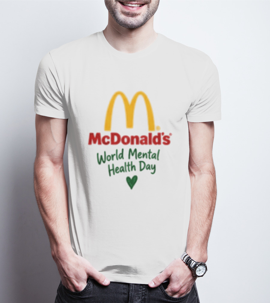 McDonald's World Mental Health Day Green Ribbon Awareness T-Shirt