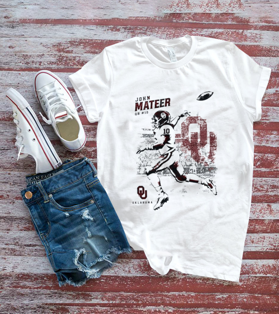 Oklahoma Sooners Football John Mateer QB 10 NCAA 2026 T-Shirt