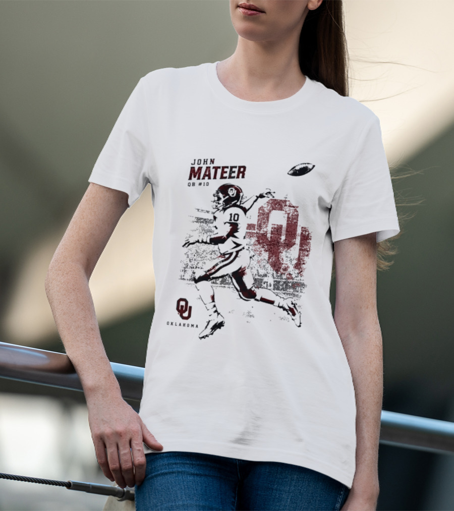 Oklahoma Sooners Football John Mateer QB 10 NCAA 2026 T-Shirt