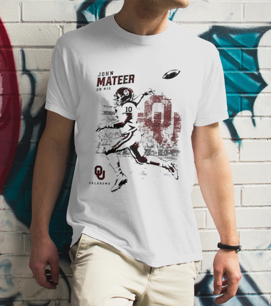 Oklahoma Sooners Football John Mateer QB 10 NCAA 2026 T-Shirt