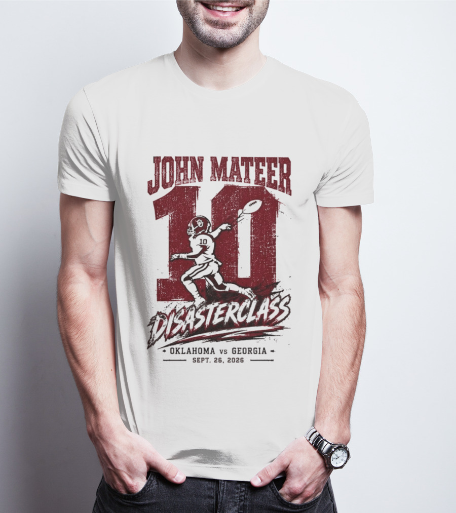 NCAA 2026 Oklahoma Vs Georgia John Mateer 10 Disasterclass Sept 26 T-Shirt