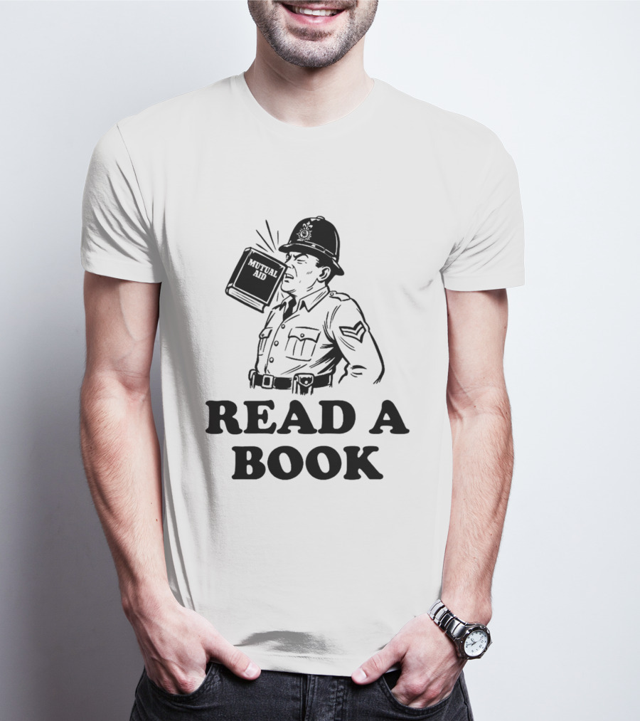 Read A Book Mutual Aid Funny Police Officer T-Shirt