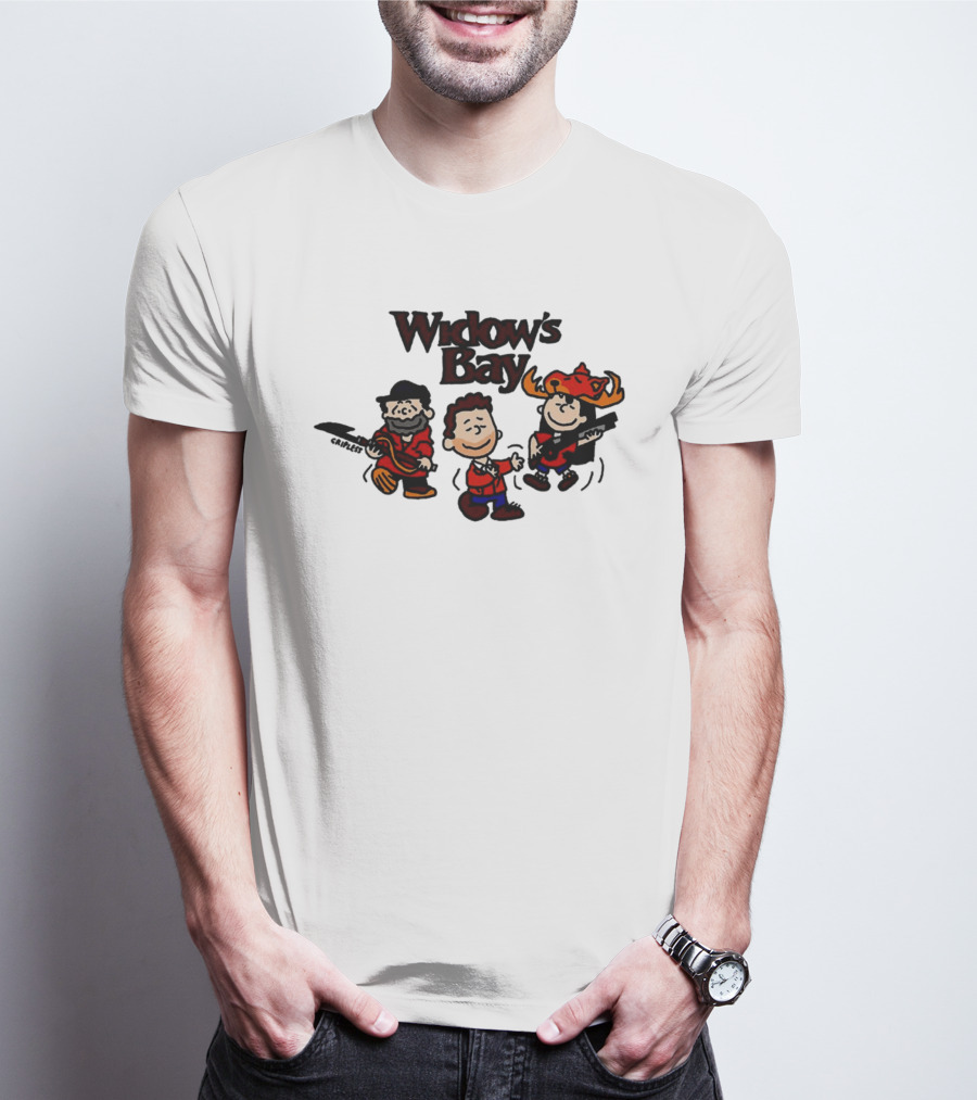 Widow's Bay Cartoon Characters With Bold Outfits And Musical Instruments T-Shirt