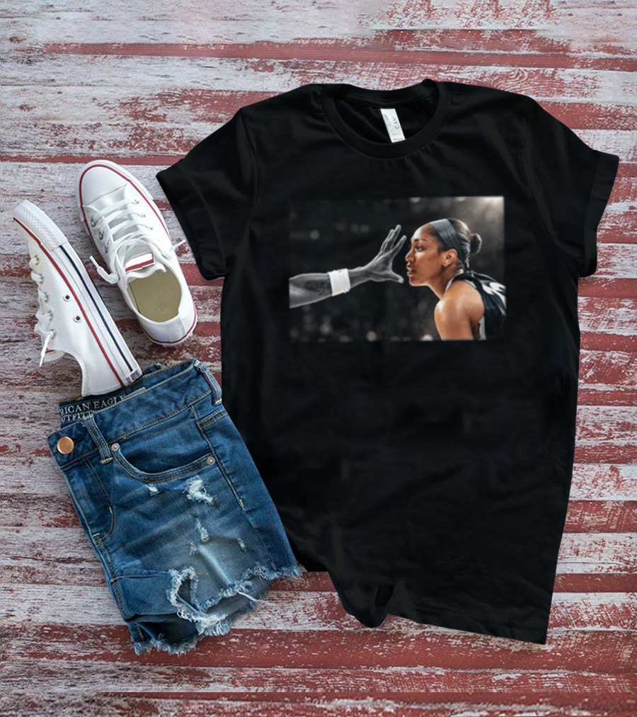 A'ja Wilson Las Vegas Aces Basketball Intensity Hand In The Face T-Shirt