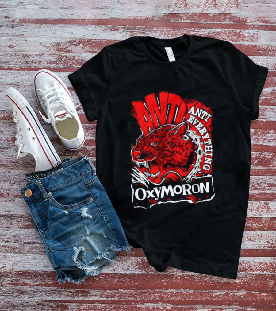 Anti Everything Oxymoron Panther Punk Rock T-Shirt