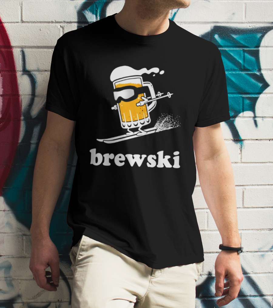 Brewski Beer Skiing Tailgater Adventure T-Shirt