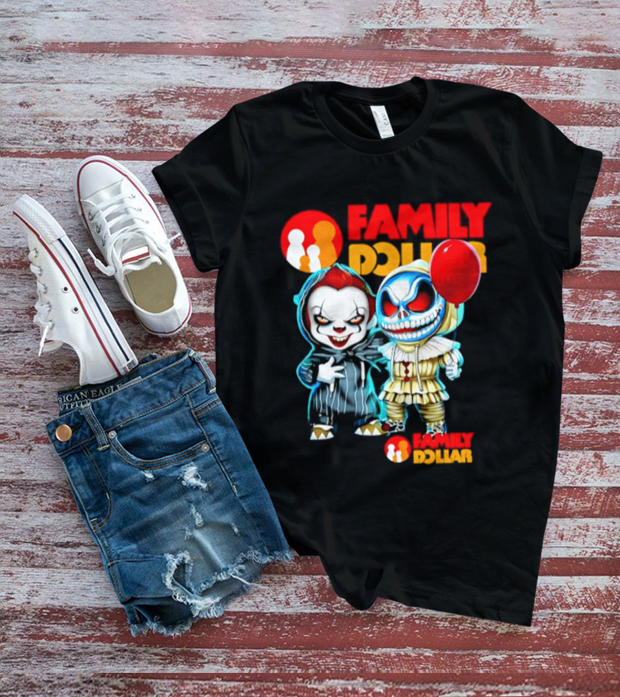 Family Dollar Pennywise Skellington 2026 Halloween Collaboration Red Balloon T-Shirt