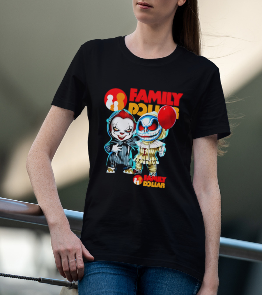 Family Dollar Pennywise Skellington 2026 Halloween Collaboration Red Balloon T-Shirt