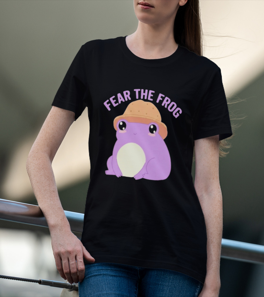 Fear The Frog Cute Purple Cartoon Bucket Hat T-Shirt