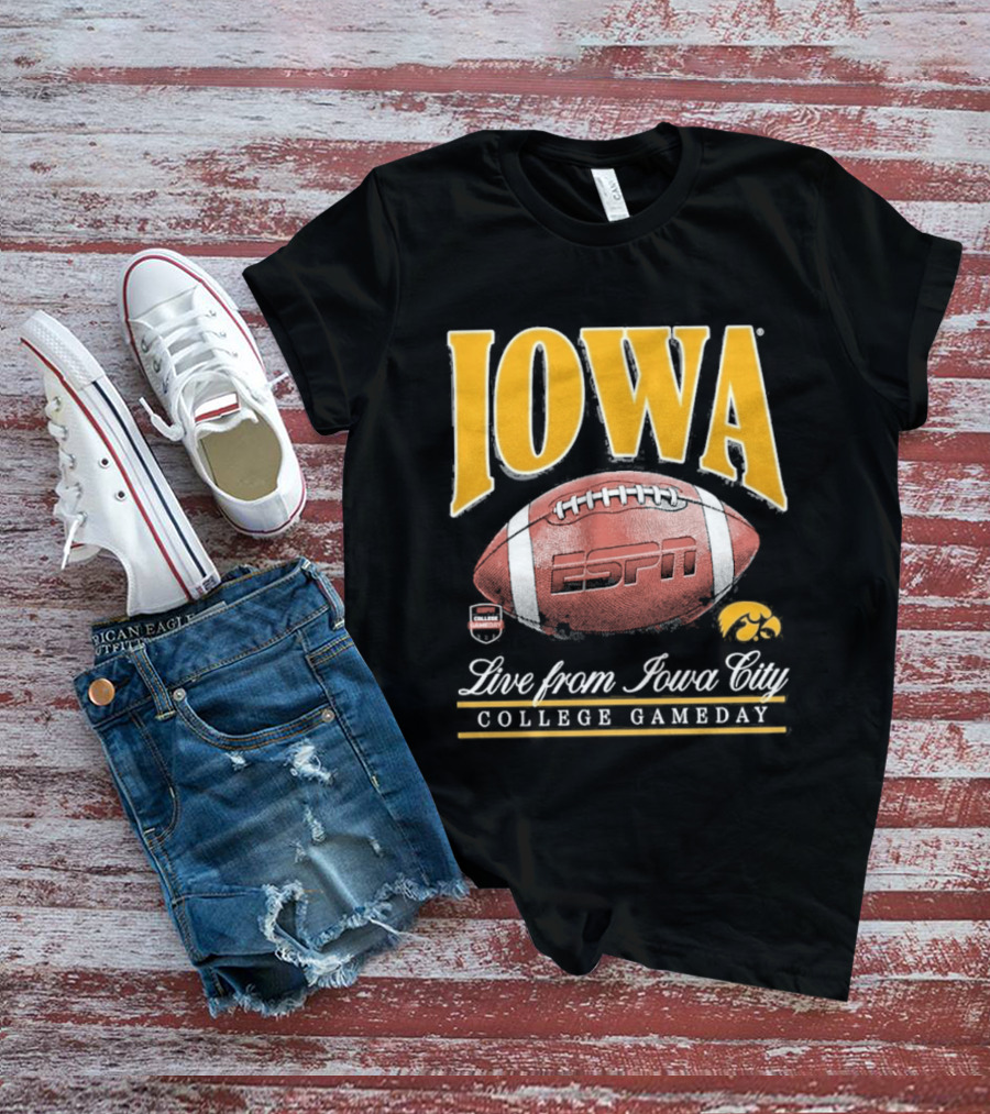 Iowa College Gameday 2026 Live From Iowa City ESPN Hawkeyes Football T-Shirt