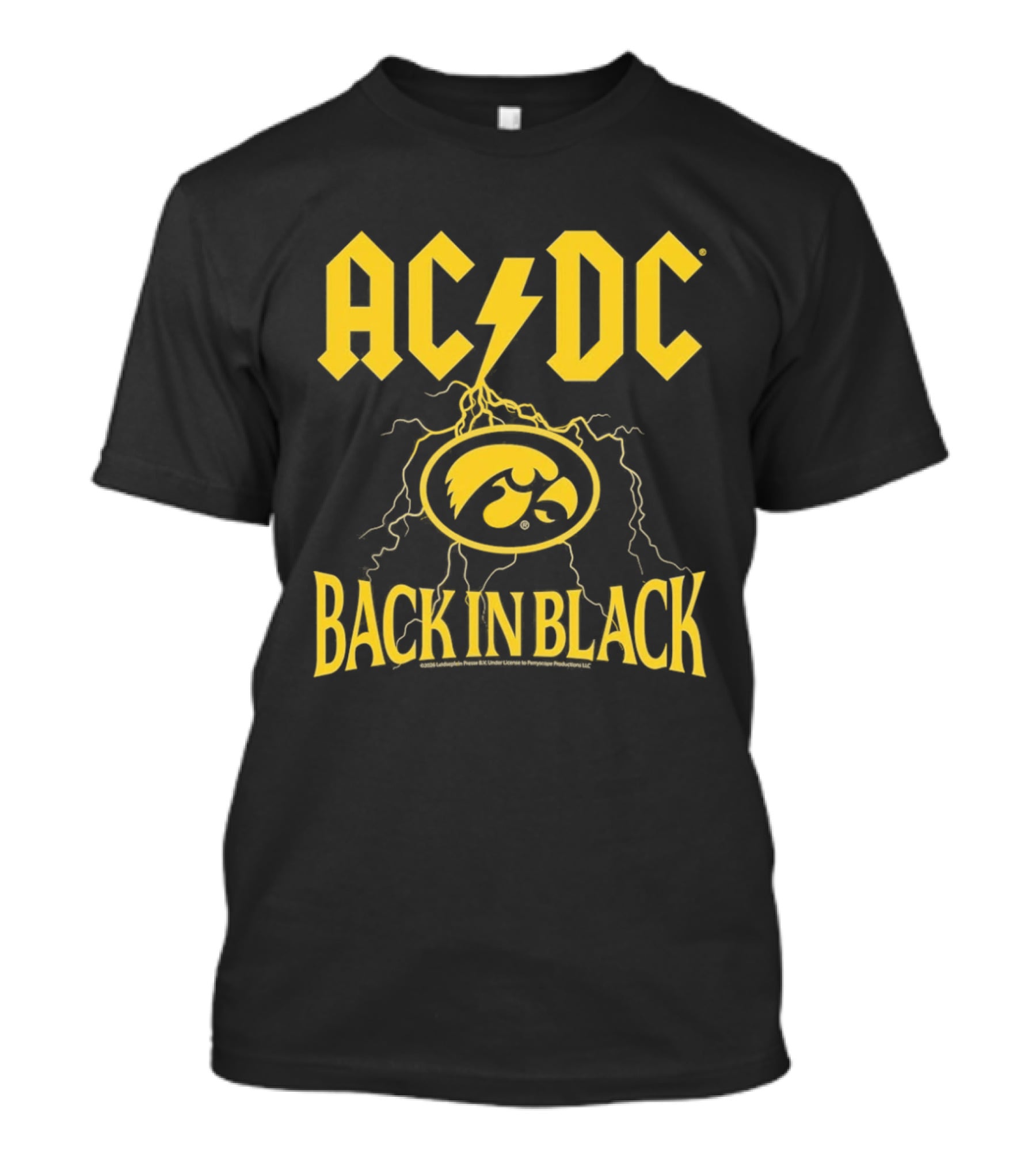 Iowa Hawkeyes AC/DC Back In Black PWRUP Tour MetLife Stadium East Rutherford NJ October 2 2026 T-Shirt