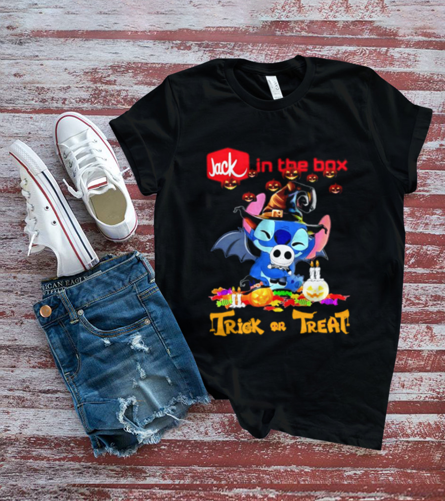 Jack In The Box Stitch Halloween Trick Or Treat 2026 T-Shirt