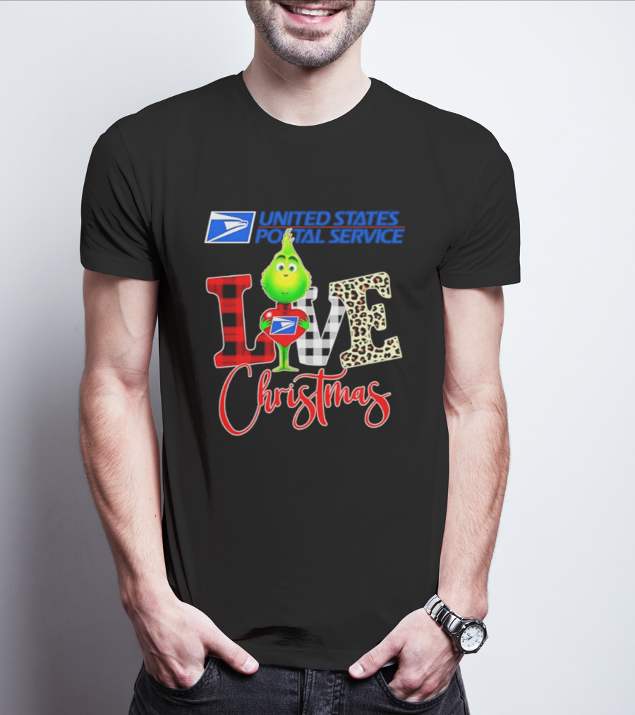 United States Postal Service Grinch Love Christmas T-Shirt