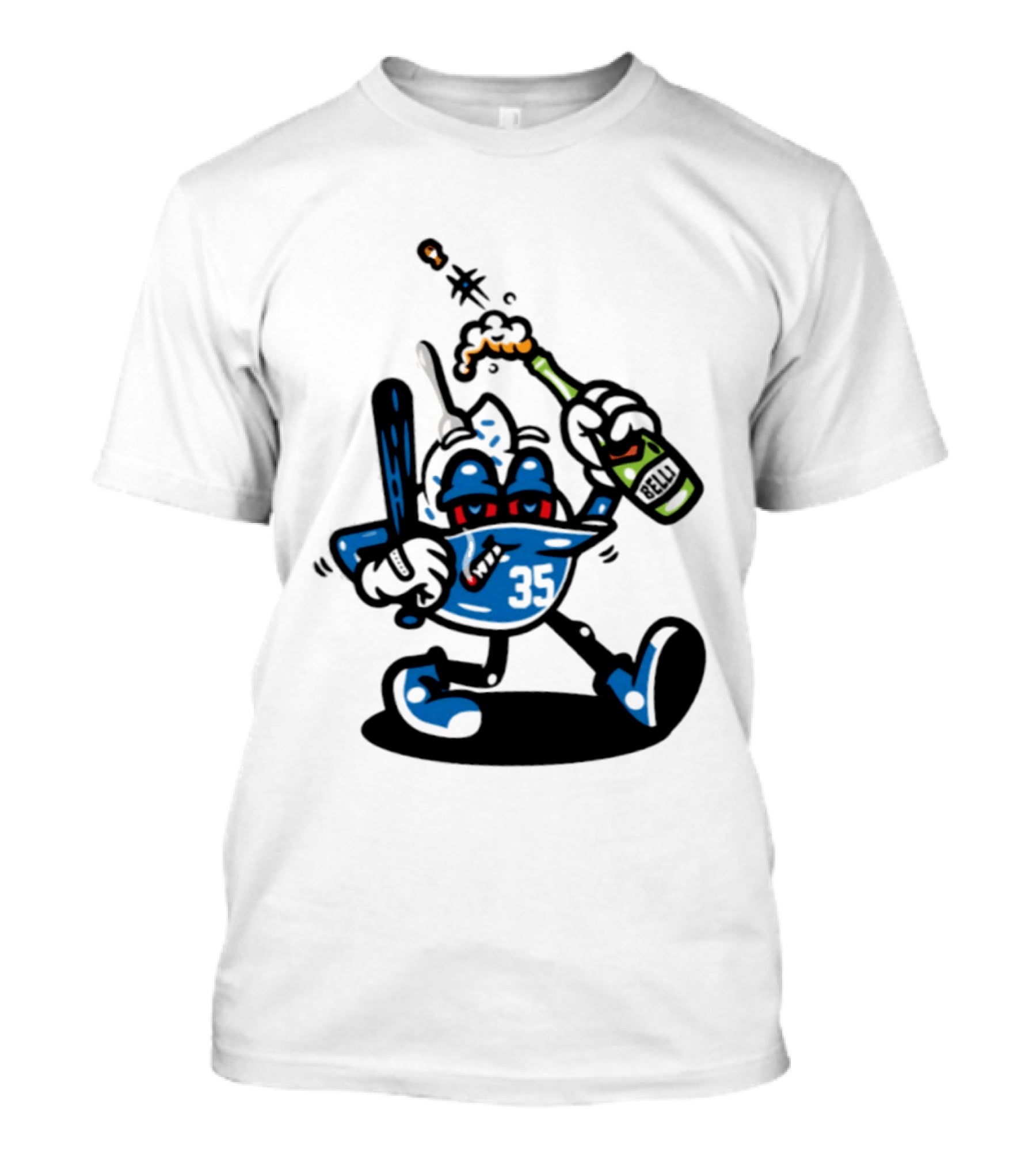 Cody Bellinger 35 Belli Champagne Celebration Baseball Cartoon T-Shirt