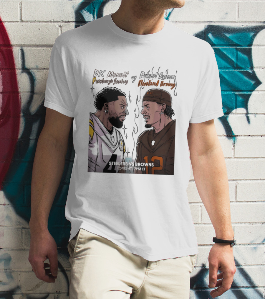DK Metcalf Pittsburgh Steelers Vs Denzel Boston Cleveland Browns Steelers Vs Browns T-Shirt