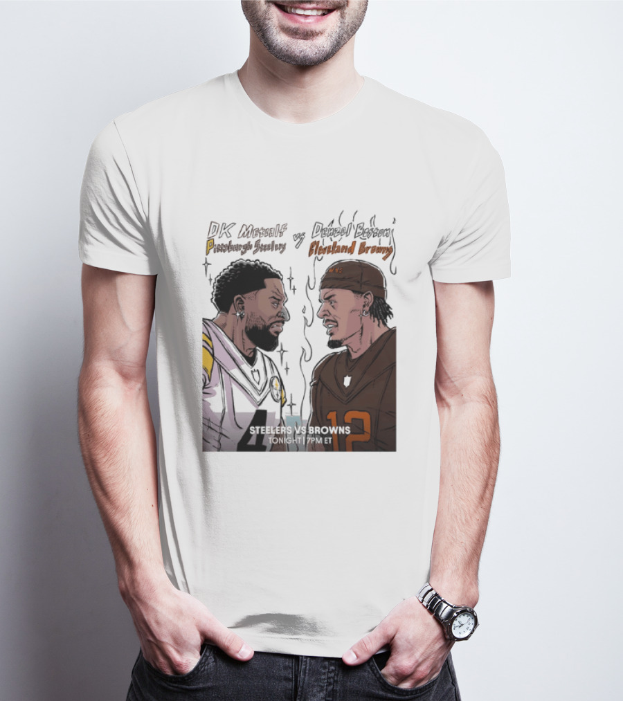 DK Metcalf Pittsburgh Steelers Vs Denzel Boston Cleveland Browns Steelers Vs Browns T-Shirt