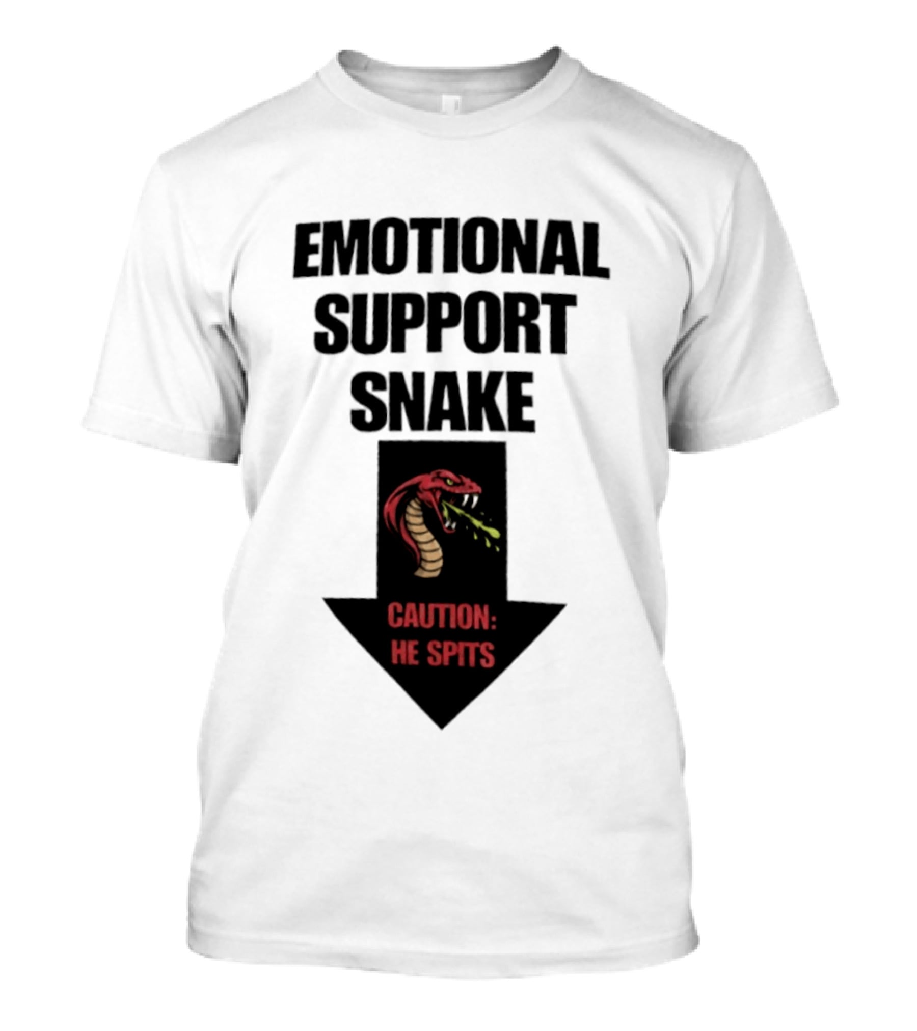 Emotional Support Snake Caution He Spits Arrow T-Shirt