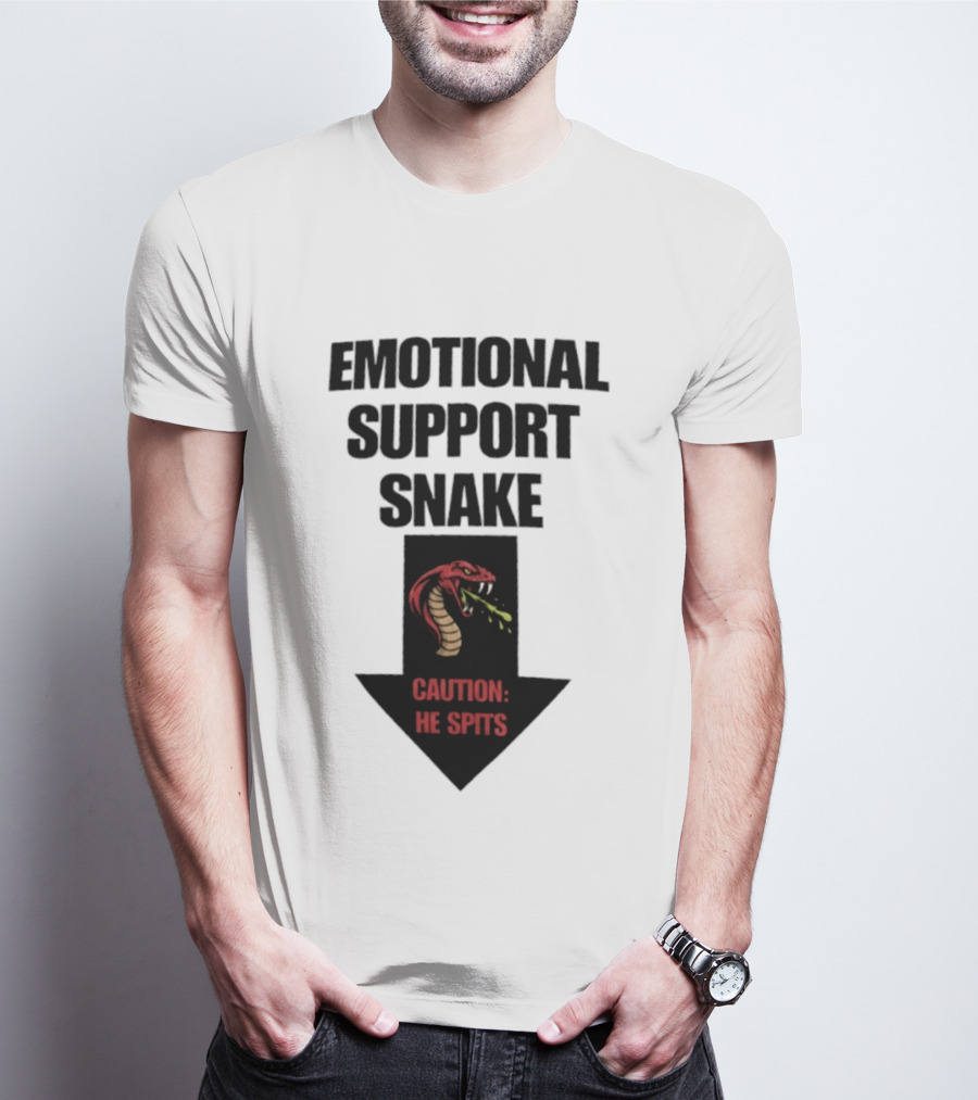 Emotional Support Snake Caution He Spits Arrow T-Shirt