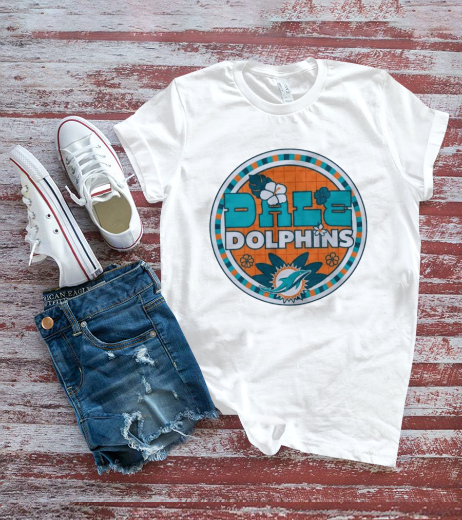 Dale Dolphins Miami Delfines Floral T-Shirt