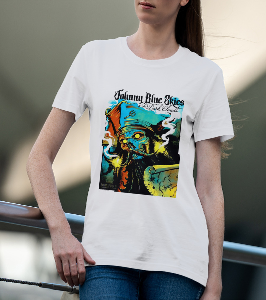 Johnny Blue Skies And The Dark Clouds Pirate Map Gainbridge Fieldhouse Indianapolis 2026 Event T-Shirt