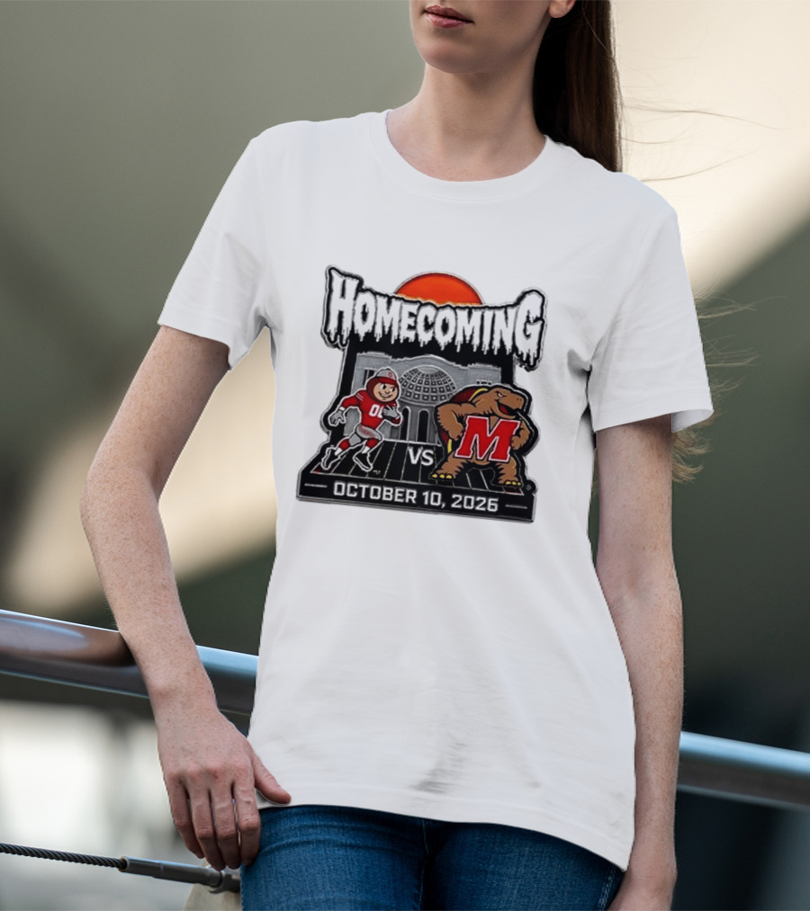 Ohio State Buckeyes Vs Maryland Terrapins October 10 2026 Homecoming Football T-Shirt