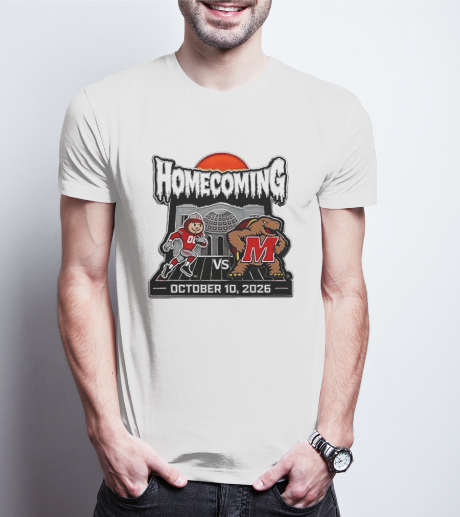 Ohio State Buckeyes Vs Maryland Terrapins October 10 2026 Homecoming Football T-Shirt