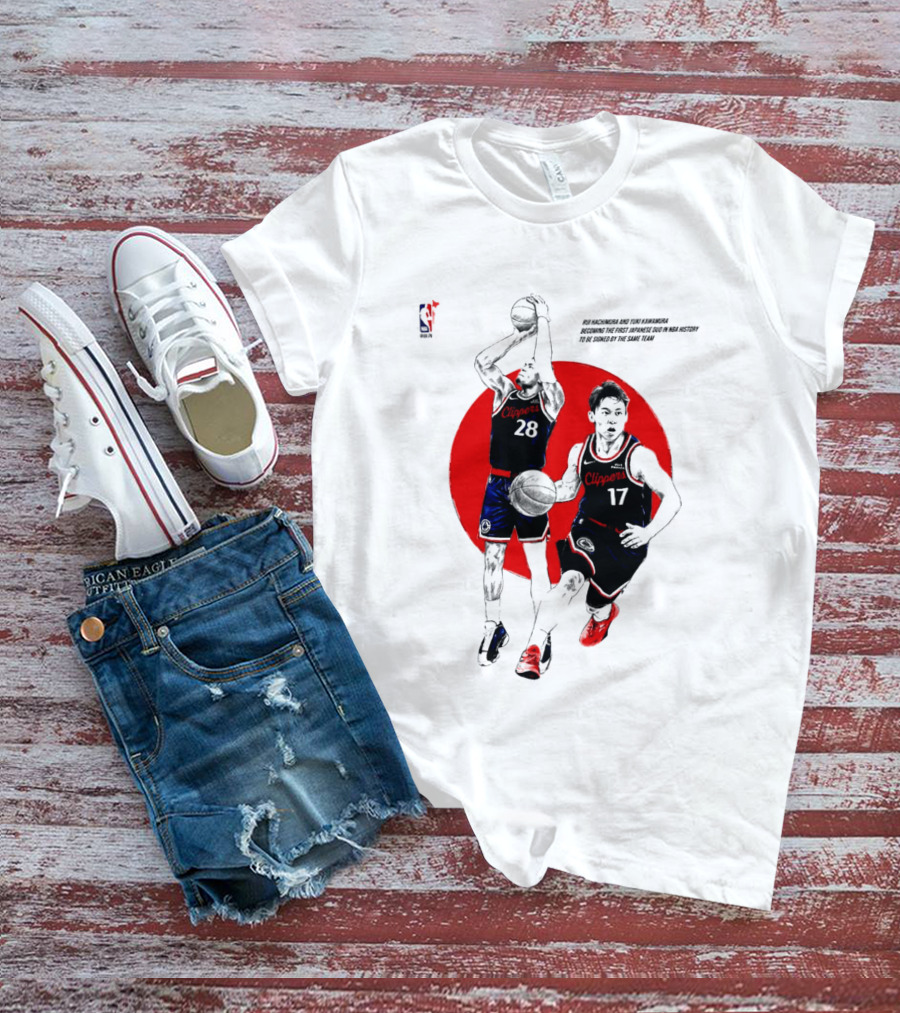 Rui Hachimura Yuki Kawamura Japanese Duo Clippers NBA Basketball 28 17 T-Shirt