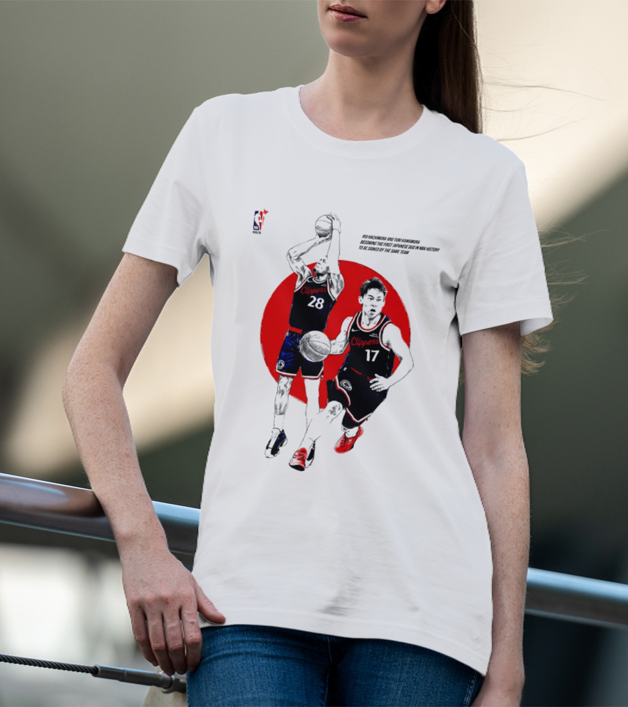 Rui Hachimura Yuki Kawamura Japanese Duo Clippers NBA Basketball 28 17 T-Shirt