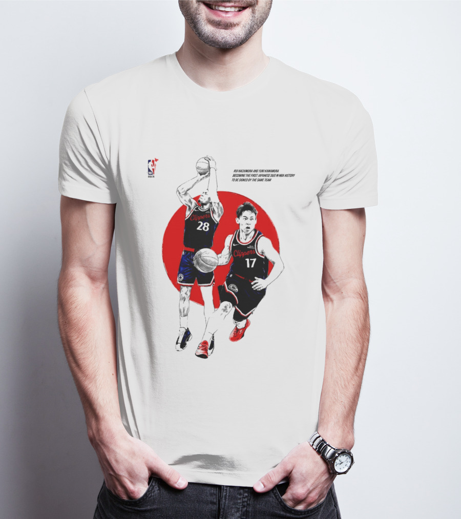 Rui Hachimura Yuki Kawamura Japanese Duo Clippers NBA Basketball 28 17 T-Shirt