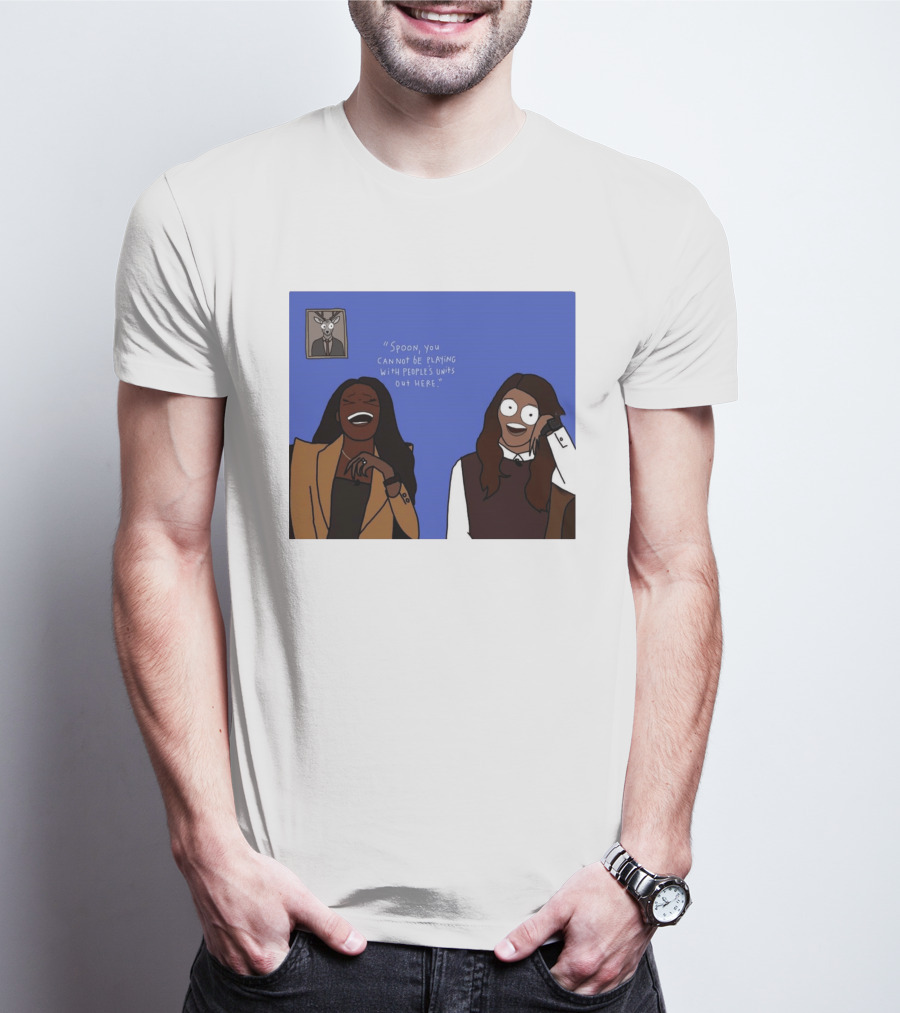 Spoon You Cannot Be Playing Meme Cartoon Laughter Scene T-Shirt