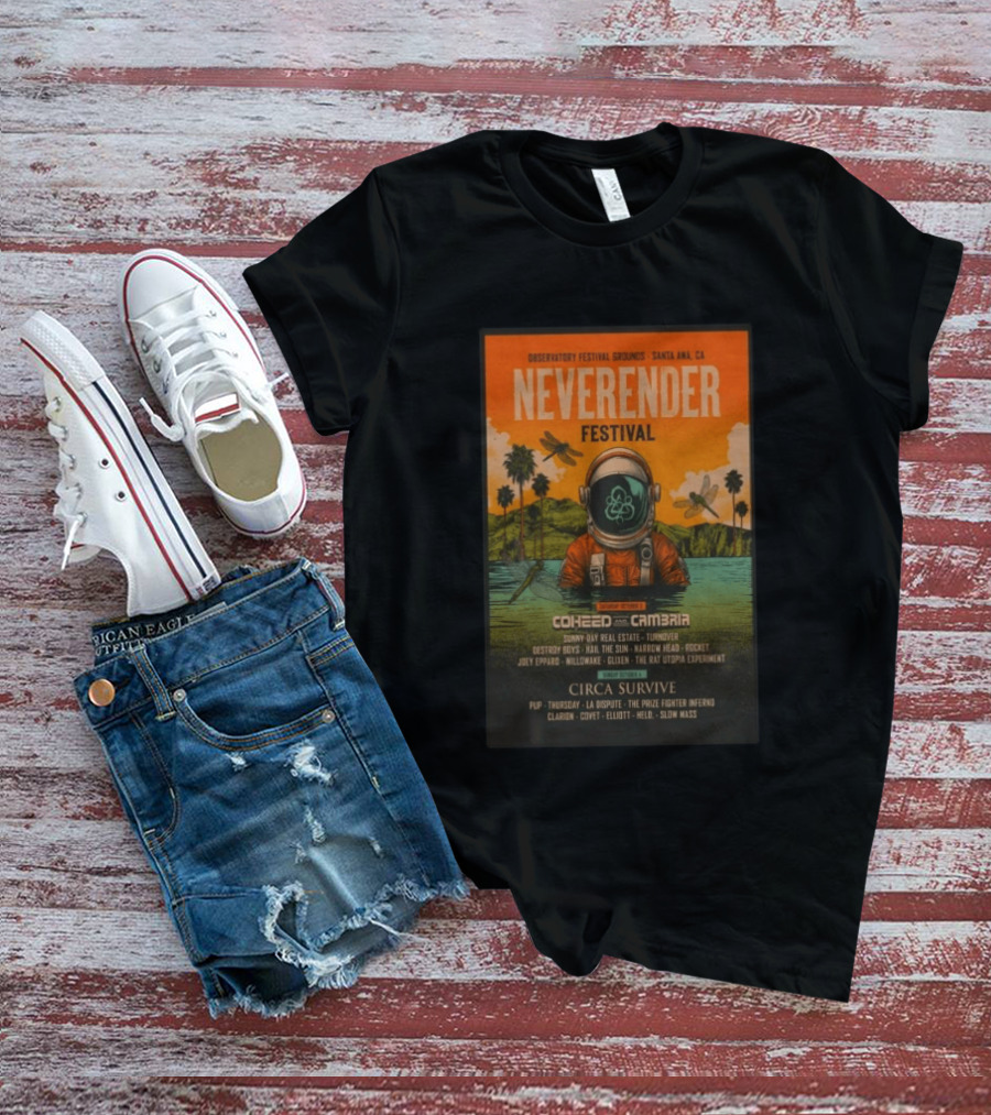 Observatory Festival Grounds Santa Ana 2026 Neverender Festival Coheed And Cambria Circa Survive Lineup T-Shirt