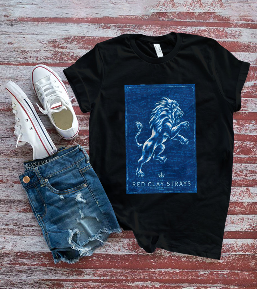 The Red Clay Strays Lion Art Grand Rapids Michigan Concert T-Shirt