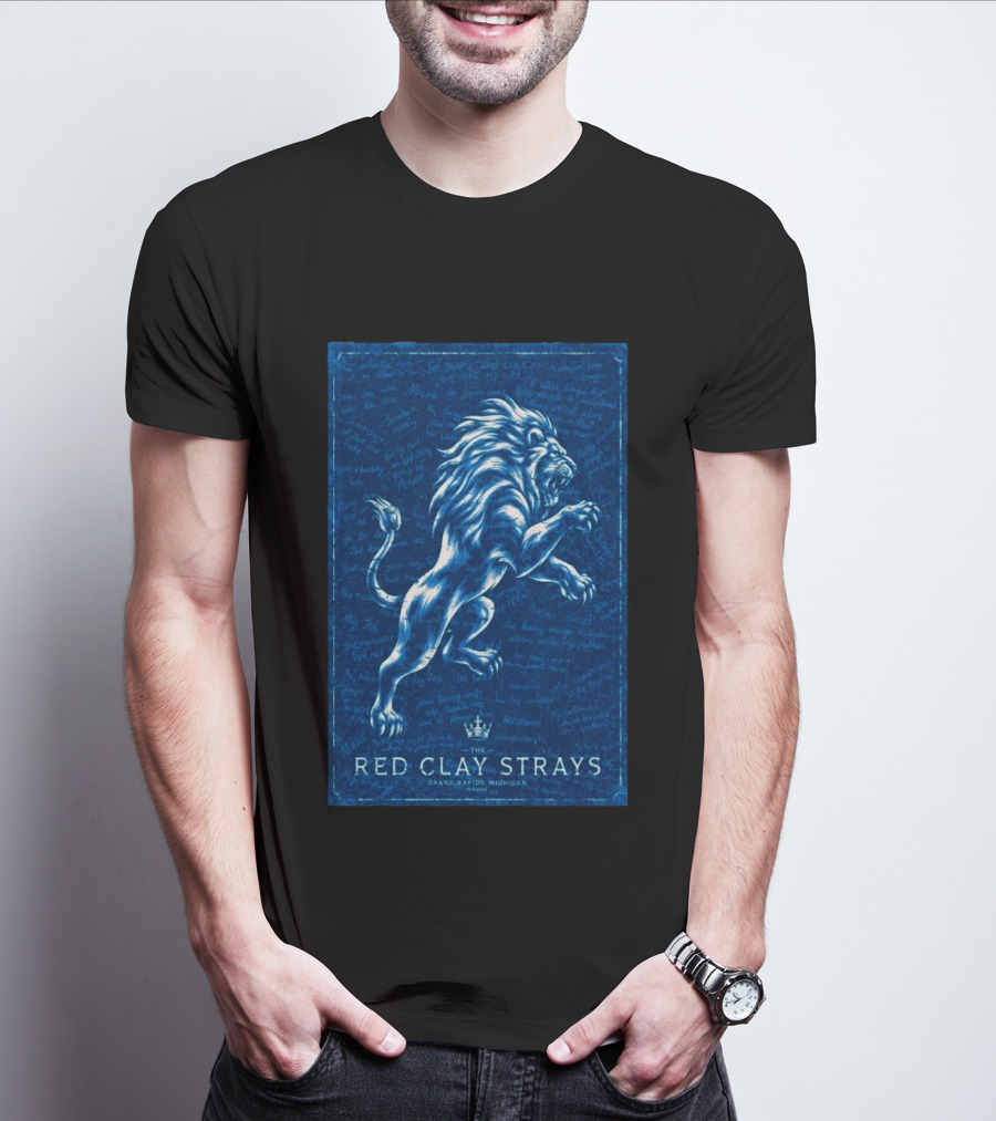 The Red Clay Strays Lion Art Grand Rapids Michigan Concert T-Shirt