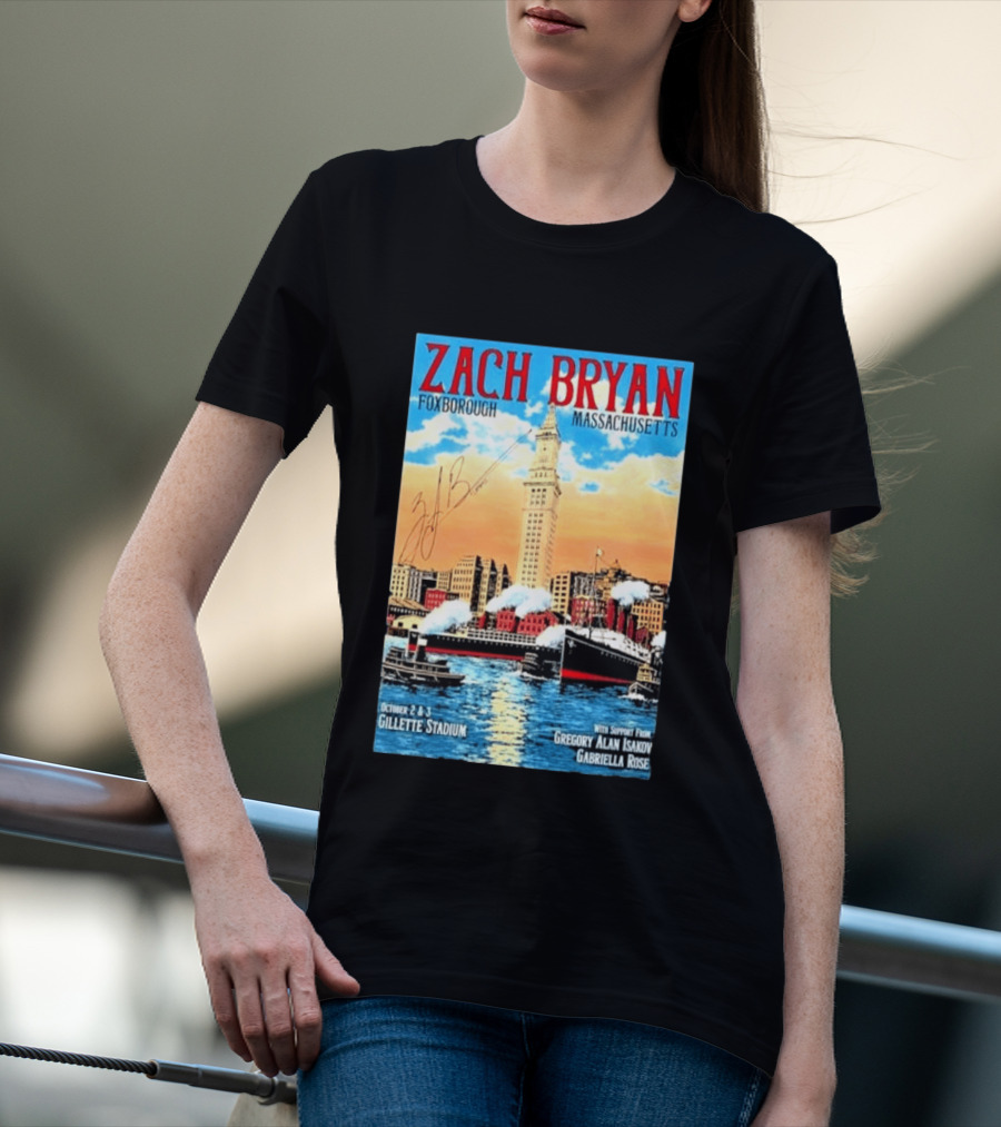 Zach Bryan Foxborough Massachusetts Gillette Stadium October 2 3 2026 Gregory Alan Isakov Gabriella Rose T-Shirt