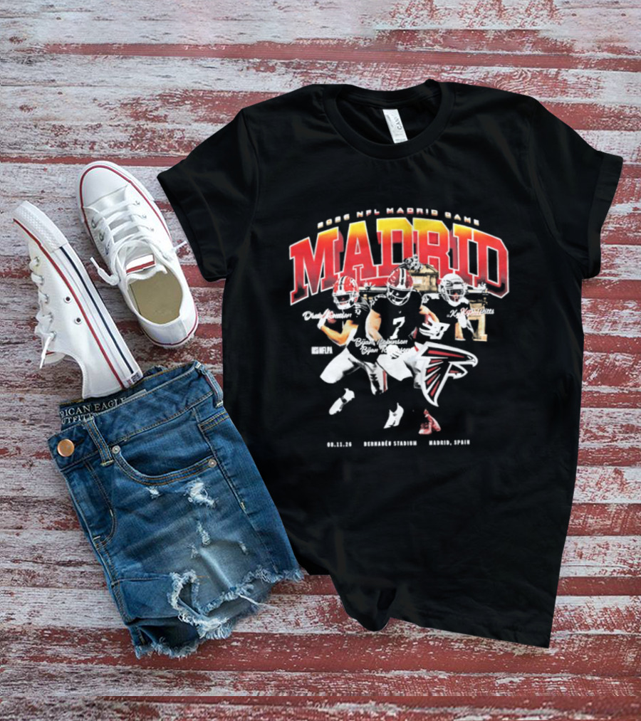 2026 NFL Madrid Games Atlanta Falcons Football Madrid Villaverde Vallecas Barajas Puente De Vallecas T-Shirt