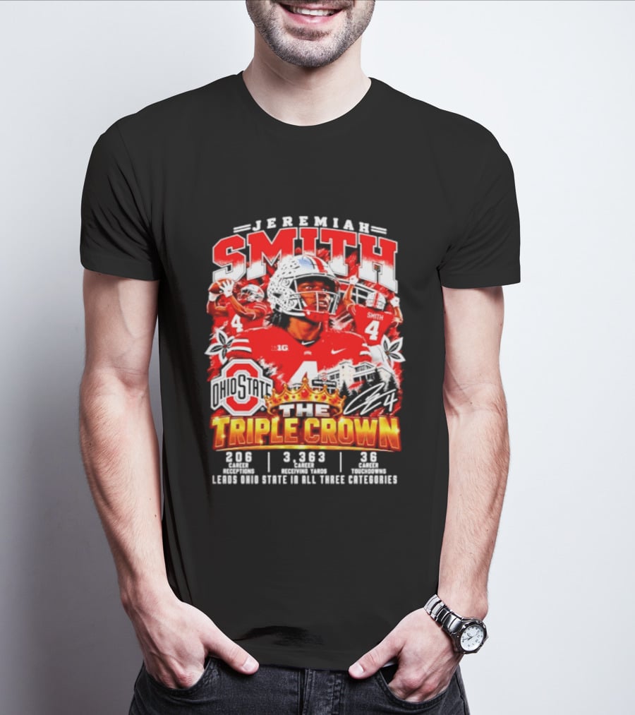 Jeremiah Smith Ohio State The Triple Crown 3.1.3 3.2.3 3.8.2 Football Player T-Shirt