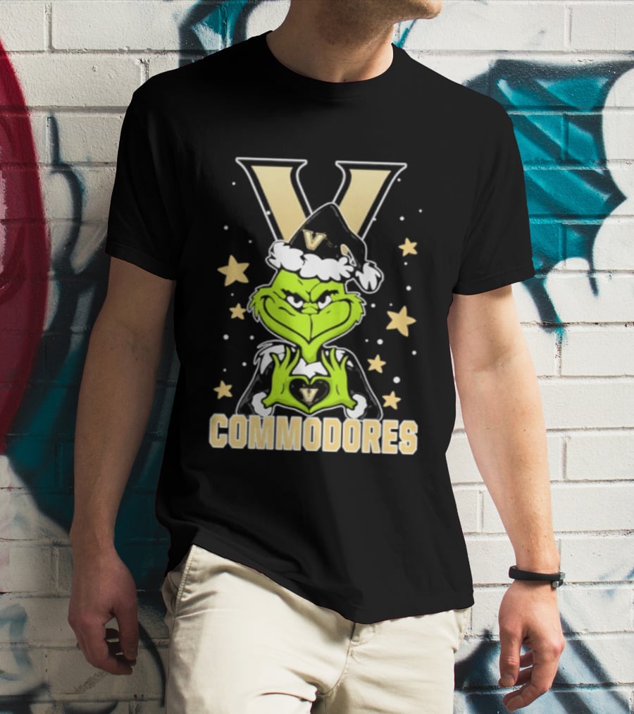 Vanderbilt Commodores Grinch Christmas Love Hands 2026 Football T-Shirt